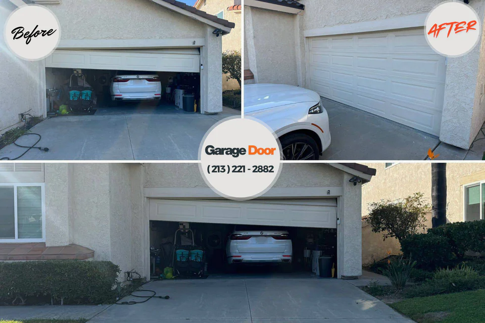 Before and after: garage door repair Albany, IN